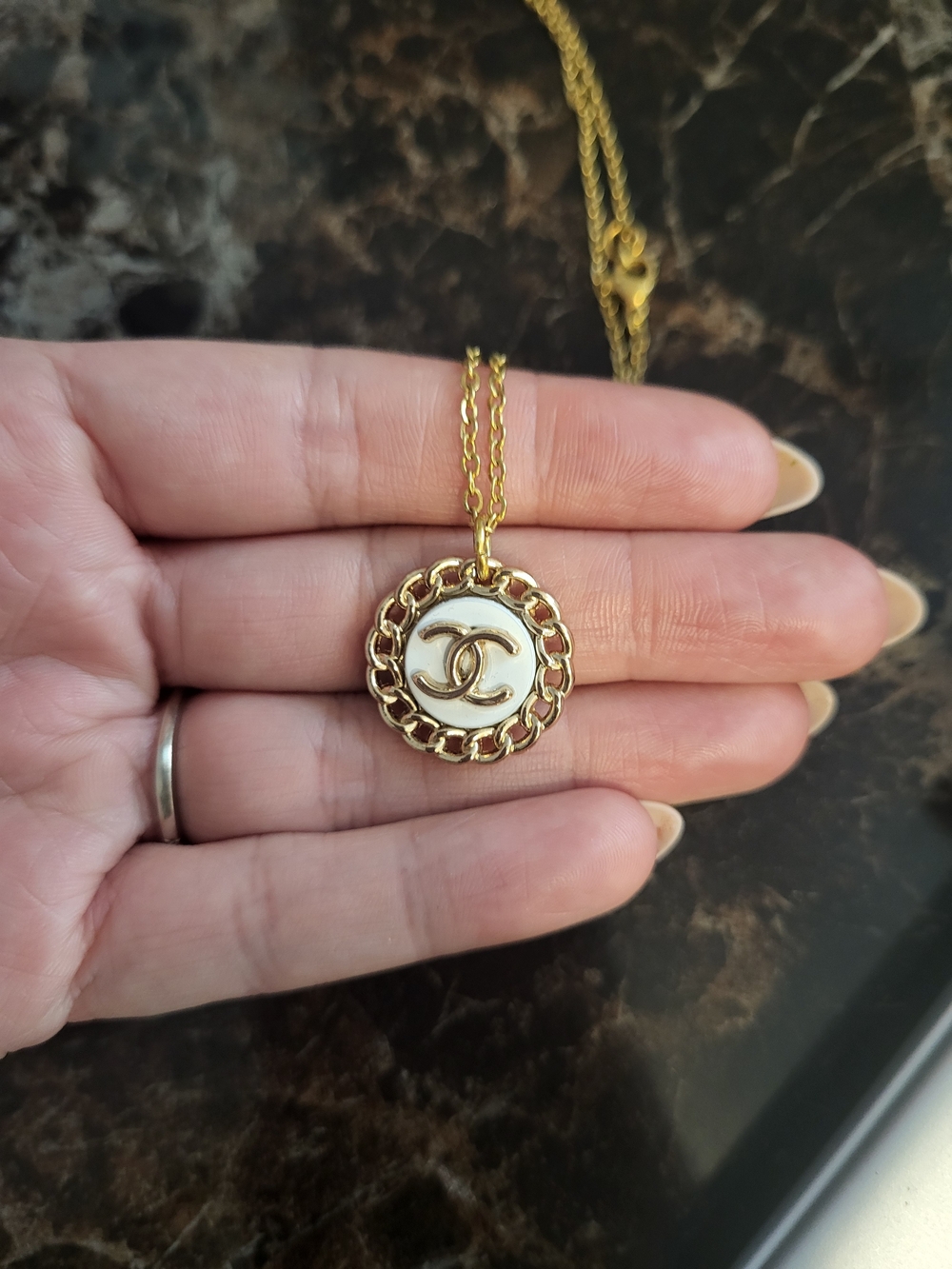 Upcycled Chanel Button Necklace